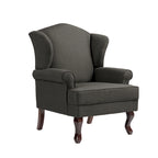 Poltroncina decorativa imbottita con schienale avvolgente in stile moderno di metà secolo