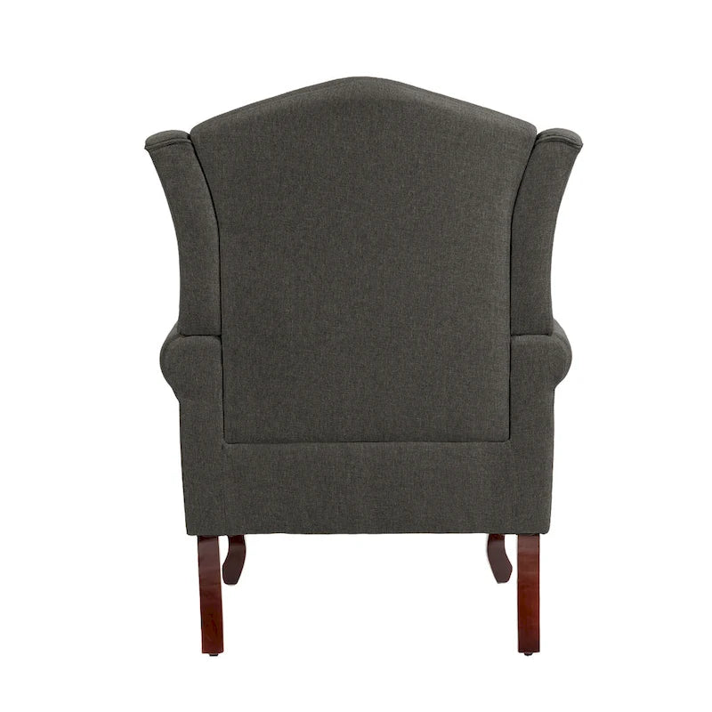 Poltroncina decorativa imbottita con schienale avvolgente in stile moderno di metà secolo