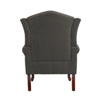 Poltroncina decorativa imbottita con schienale avvolgente in stile moderno di metà secolo