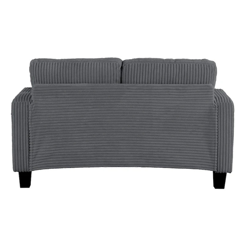 61-Zoll-Zweisitzer-Sofa aus Cord mit 2 Kissen und Getränkehaltern