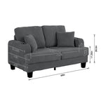 61-Zoll-Zweisitzer-Sofa aus Cord mit 2 Kissen und Getränkehaltern