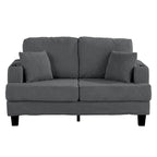 61-Zoll-Zweisitzer-Sofa aus Cord mit 2 Kissen und Getränkehaltern