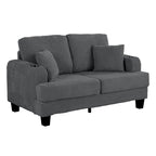 61-Zoll-Zweisitzer-Sofa aus Cord mit 2 Kissen und Getränkehaltern