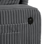61-Zoll-Zweisitzer-Sofa aus Cord mit 2 Kissen und Getränkehaltern