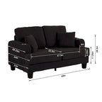 61-Zoll-Zweisitzer-Sofa aus Cord mit 2 Kissen und Getränkehaltern