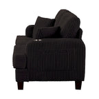 61-Zoll-Zweisitzer-Sofa aus Cord mit 2 Kissen und Getränkehaltern