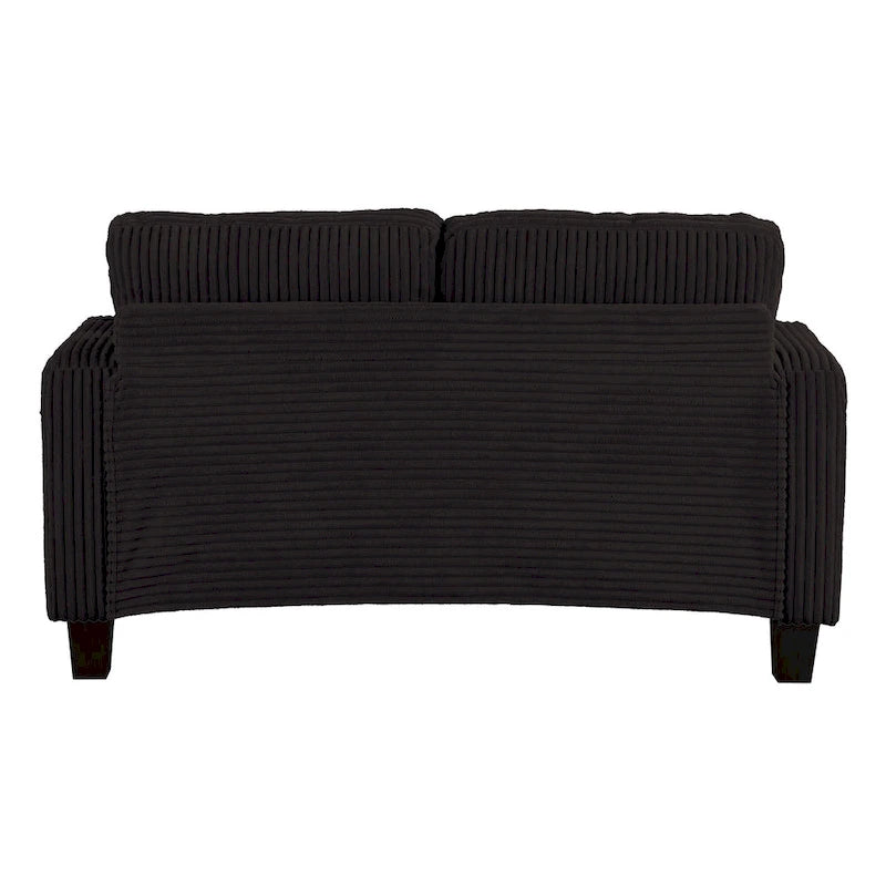 61-Zoll-Zweisitzer-Sofa aus Cord mit 2 Kissen und Getränkehaltern