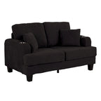 61-Zoll-Zweisitzer-Sofa aus Cord mit 2 Kissen und Getränkehaltern