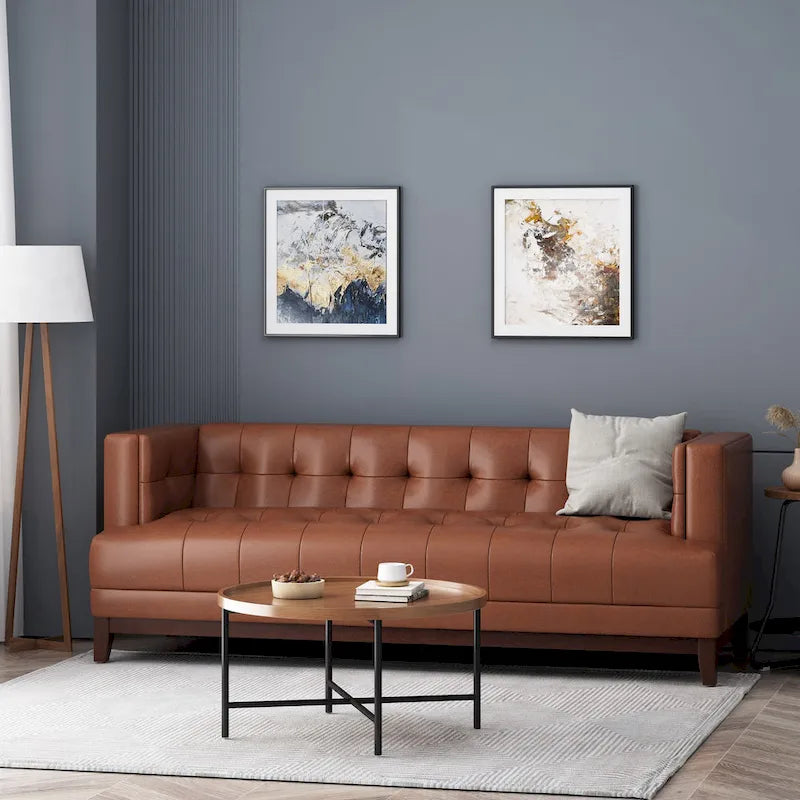 Gepolstertes Sofa im Mid-Century-Modern-Stil