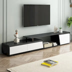 Extendable TV Stand with Two Drawers and Cabinet