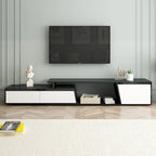 Extendable TV Stand with Two Drawers and Cabinet
