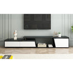 Extendable TV Stand with Two Drawers and Cabinet