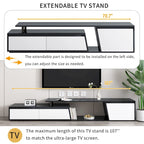 Extendable TV Stand with Two Drawers and Cabinet