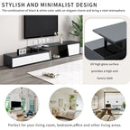 Extendable TV Stand with Two Drawers and Cabinet