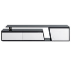 Extendable TV Stand with Two Drawers and Cabinet