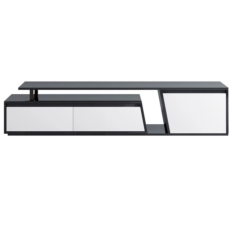 Extendable TV Stand with Two Drawers and Cabinet