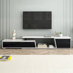 Extendable TV Stand with Two Drawers and Cabinet