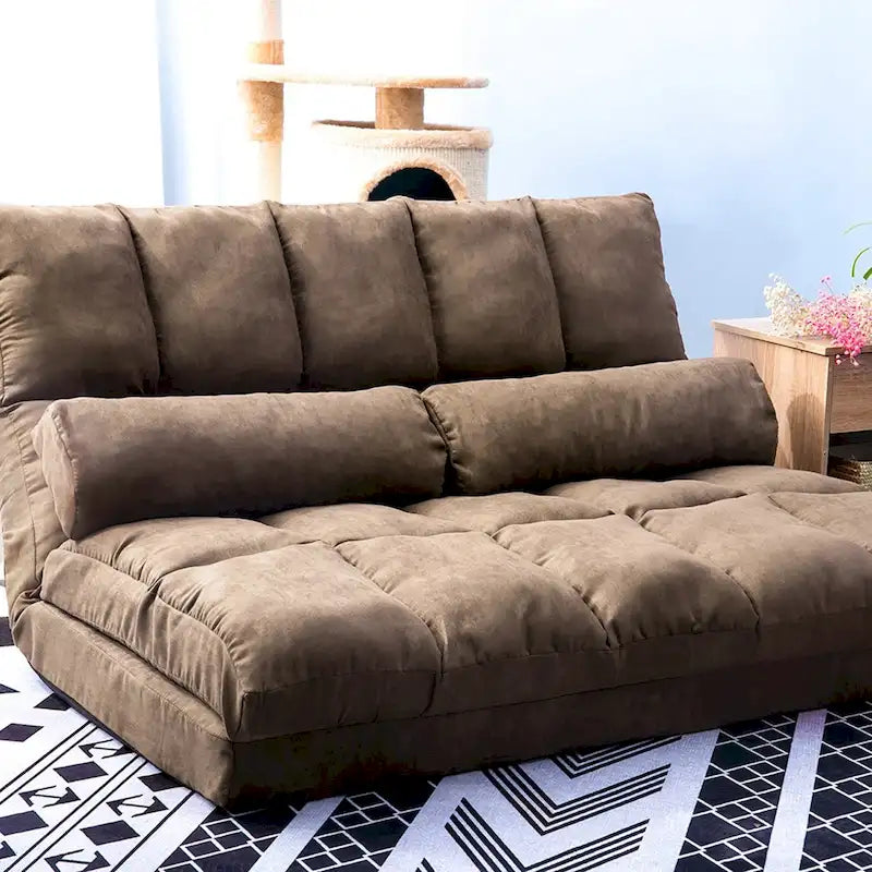 Verstellbare Bodensofa-Chaiselongue mit zwei Kissen