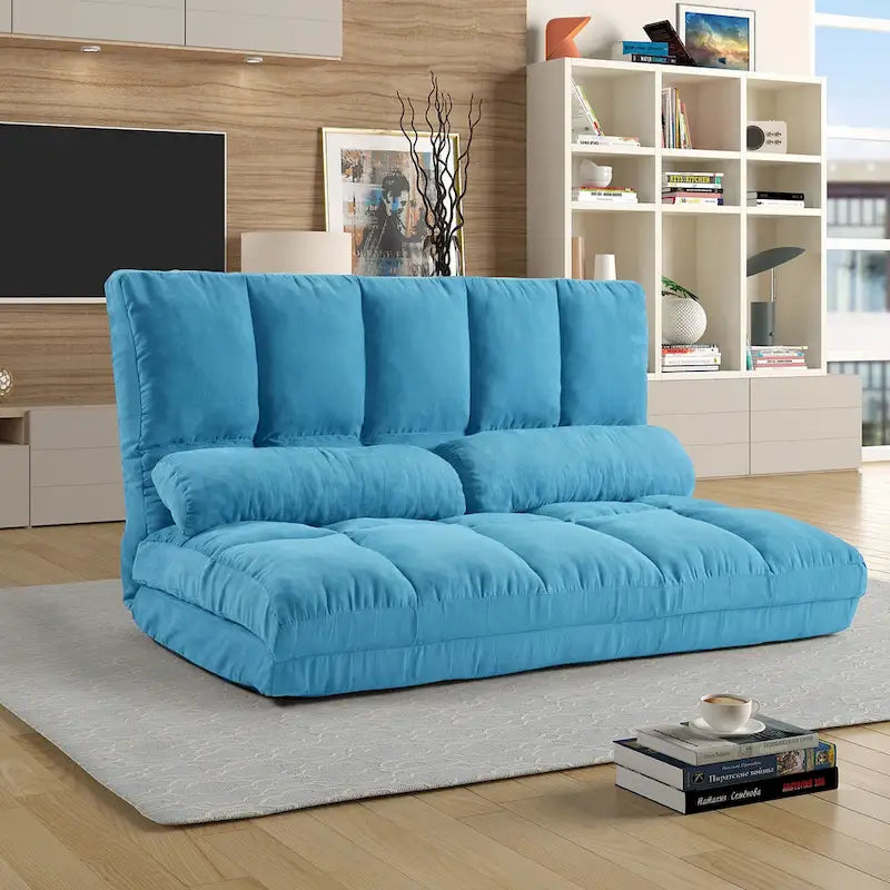 Verstellbare Bodensofa-Chaiselongue mit zwei Kissen