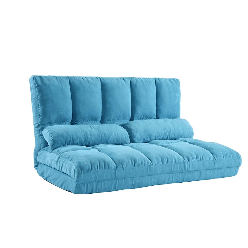 Adjustable Floor Sofa Chaise Lounge with Two Pillows