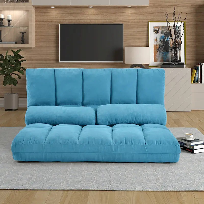 Verstellbare Bodensofa-Chaiselongue mit zwei Kissen