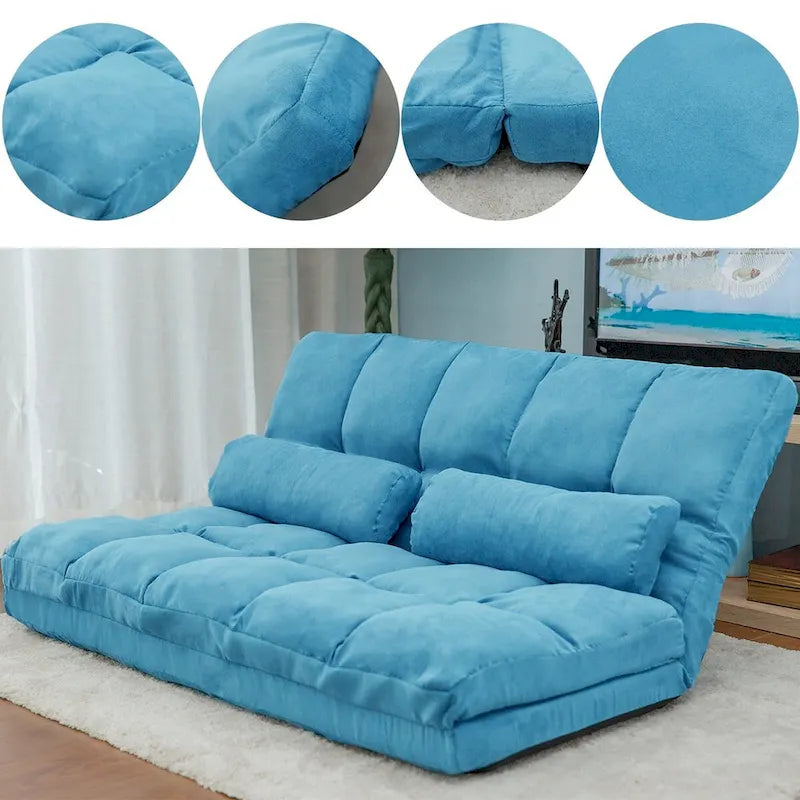 Verstellbare Bodensofa-Chaiselongue mit zwei Kissen