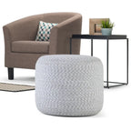 Runder geflochtener Pouf aus Baumwolle