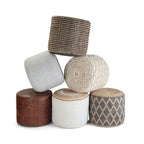 Runder geflochtener Pouf aus Baumwolle