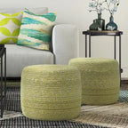 Runder geflochtener Pouf aus Baumwolle