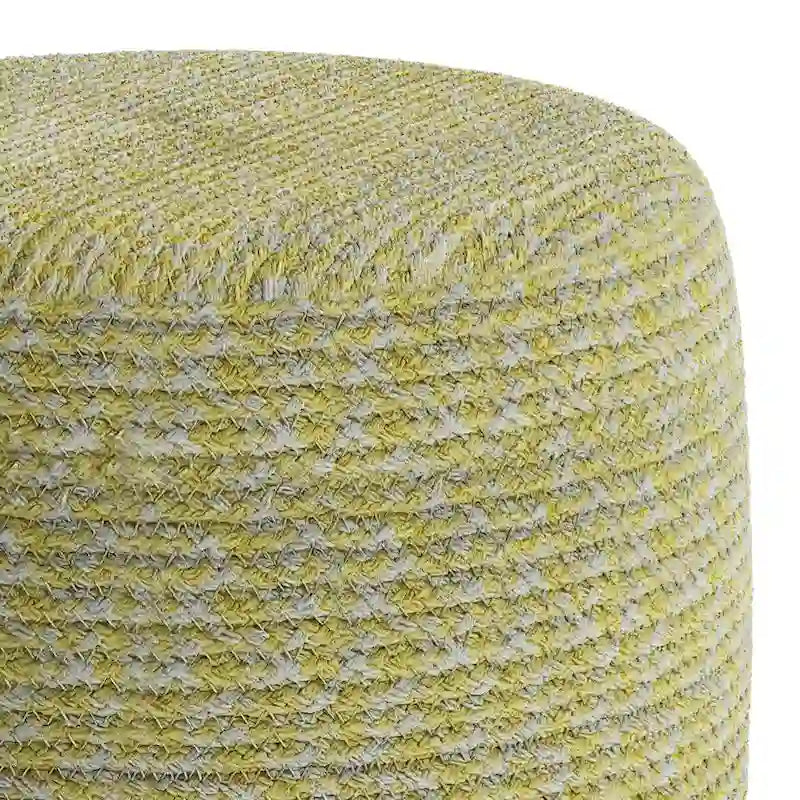 Runder geflochtener Pouf aus Baumwolle