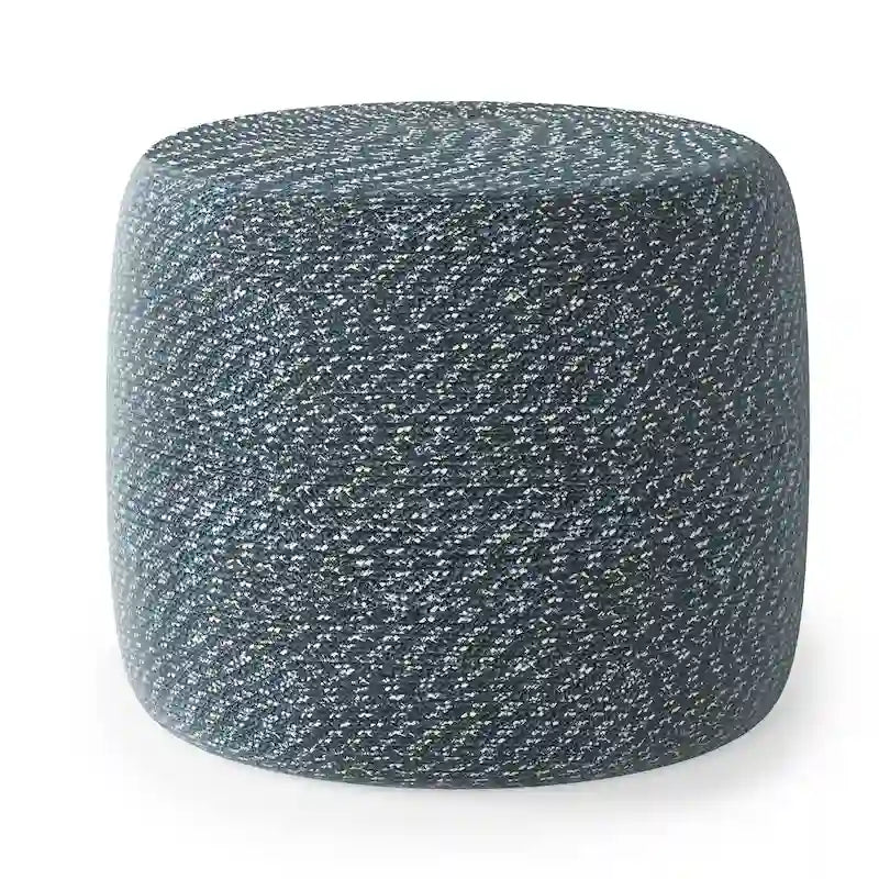 Runder geflochtener Pouf aus Baumwolle