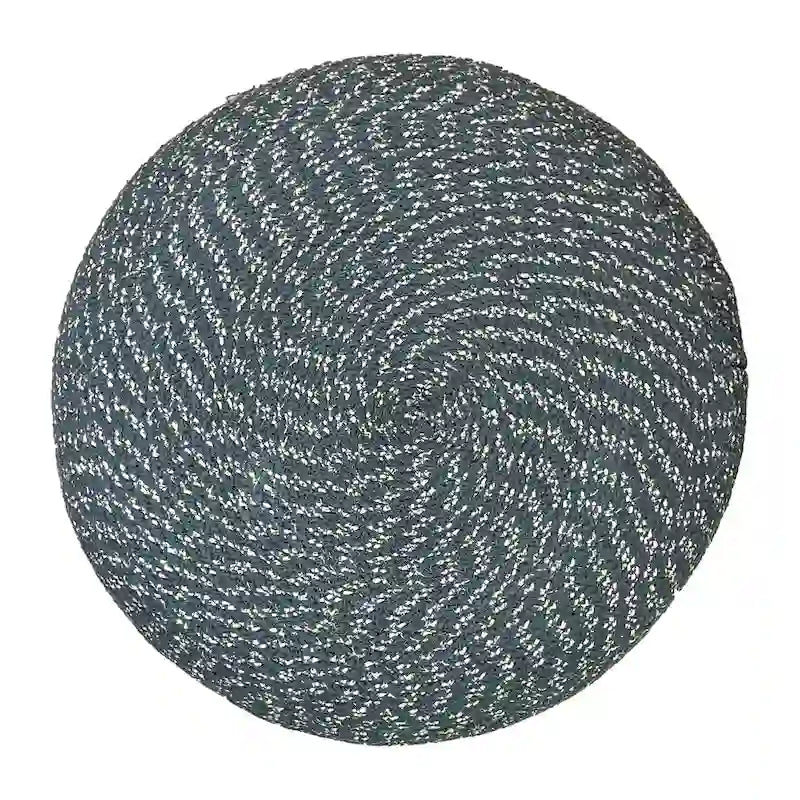 Runder geflochtener Pouf aus Baumwolle