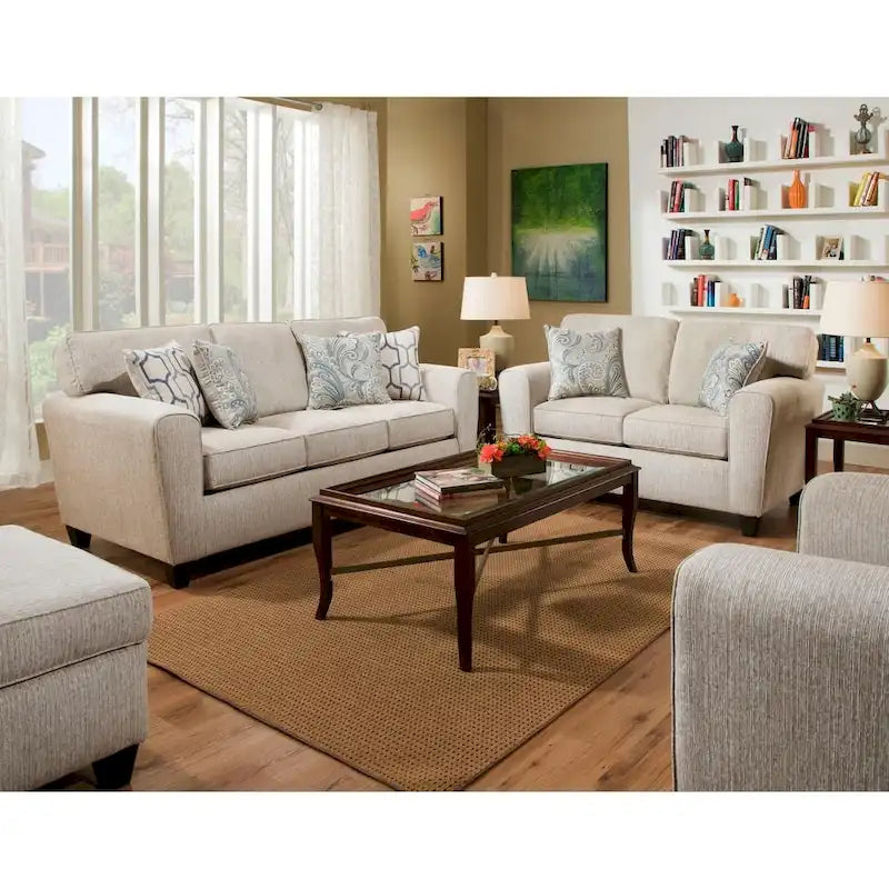 3-Seater Sofa with Reversible Cushions – Available in Brown, Cream & Denim