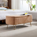 Faux Fur Storage Bench with Padded Seat