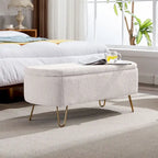 Faux Fur Storage Bench with Padded Seat