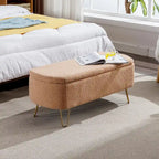 Faux Fur Storage Bench with Padded Seat