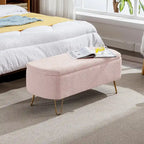 Faux Fur Storage Bench with Padded Seat