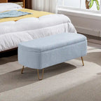 Faux Fur Storage Bench with Padded Seat