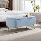 Faux Fur Storage Bench with Padded Seat