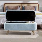 Faux Fur Storage Bench with Padded Seat