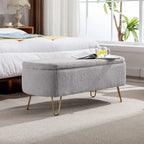 Faux Fur Storage Bench with Padded Seat