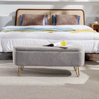 Faux Fur Storage Bench with Padded Seat