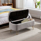 Faux Fur Storage Bench with Padded Seat