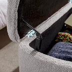 Faux Fur Storage Bench with Padded Seat
