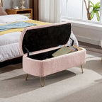 Faux Fur Storage Bench with Padded Seat