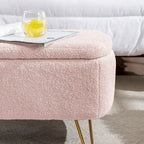 Faux Fur Storage Bench with Padded Seat