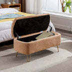 Faux Fur Storage Bench with Padded Seat