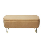 Faux Fur Storage Bench with Padded Seat