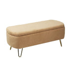 Faux Fur Storage Bench with Padded Seat
