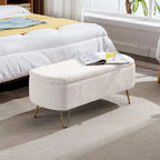 Faux Fur Storage Bench with Padded Seat